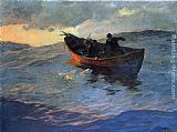 Edward Potthast Struggle for the Catch painting